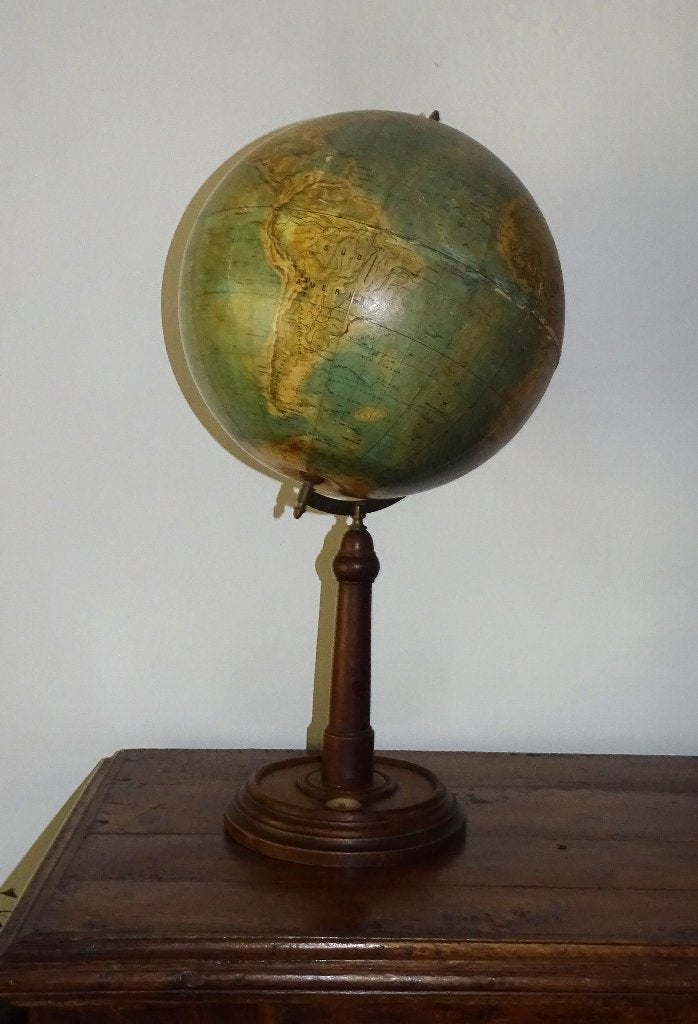 antieke kuhnerts wereldbol erdglobus paul räth wereldglobe, Ophalen