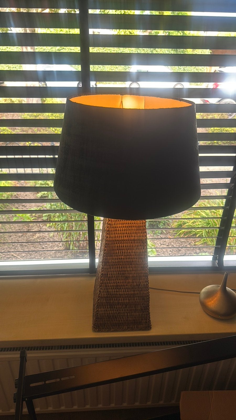 Birmarieten lamp twee stuks met zwarte kap samen €50,00, Ophalen, Gebruikt