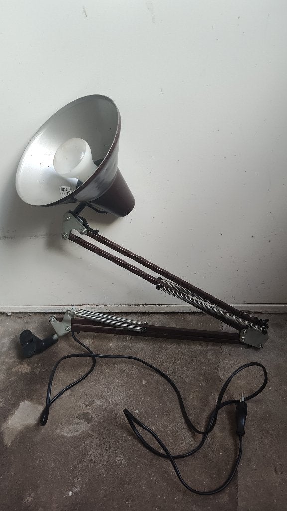 vintage lamp, Ophalen, Gebruikt, Metaal, Minder dan 50 cm