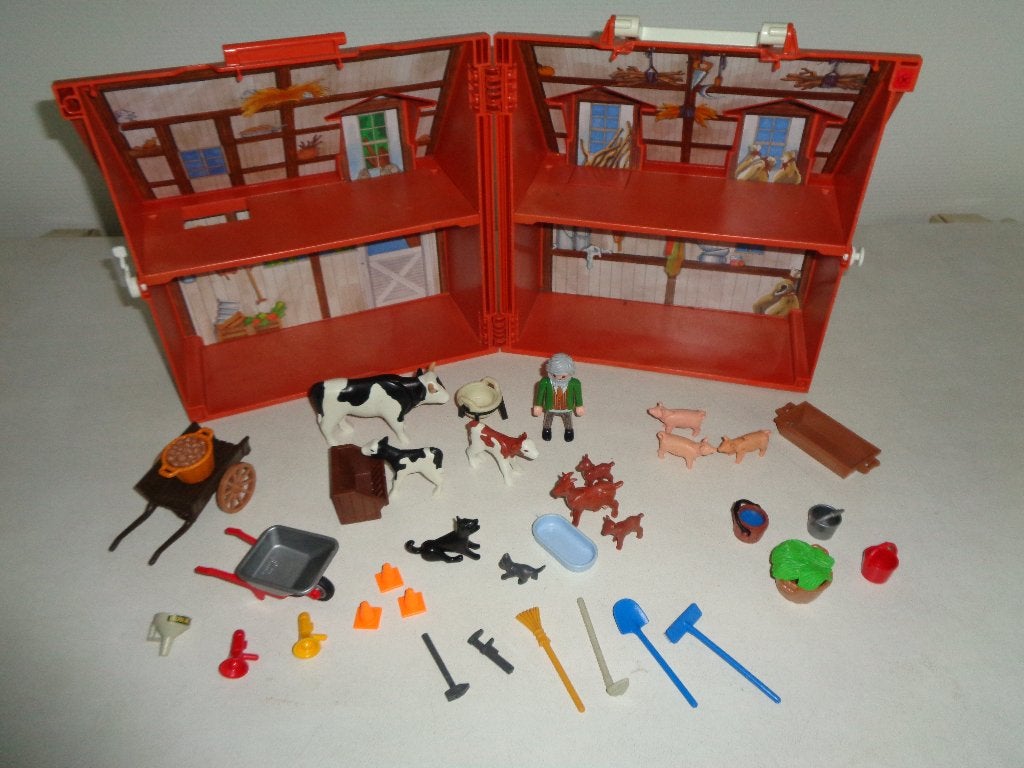 Playmobil boerderij met koeien en varkens,hond en poes., Ophalen of Verzenden, Zo goed als nieuw, Complete set