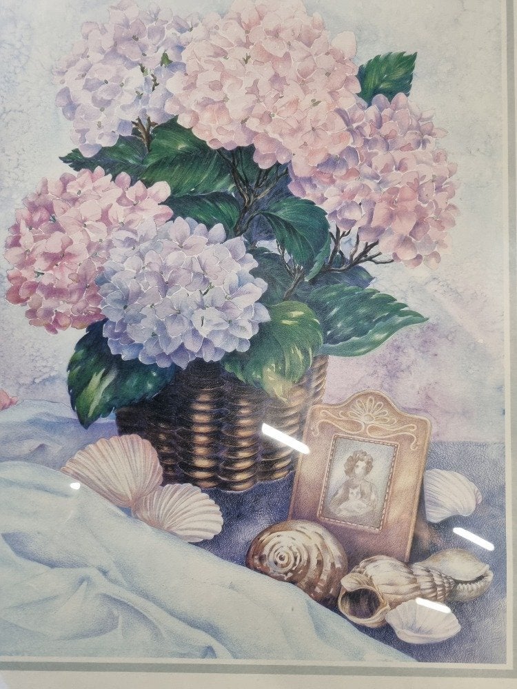 prent hortensia's in houten lijst, Ophalen of Verzenden, 'T Olde Gre-j, Info@toldegrej.nl, Endepoelstraat 20f Didam