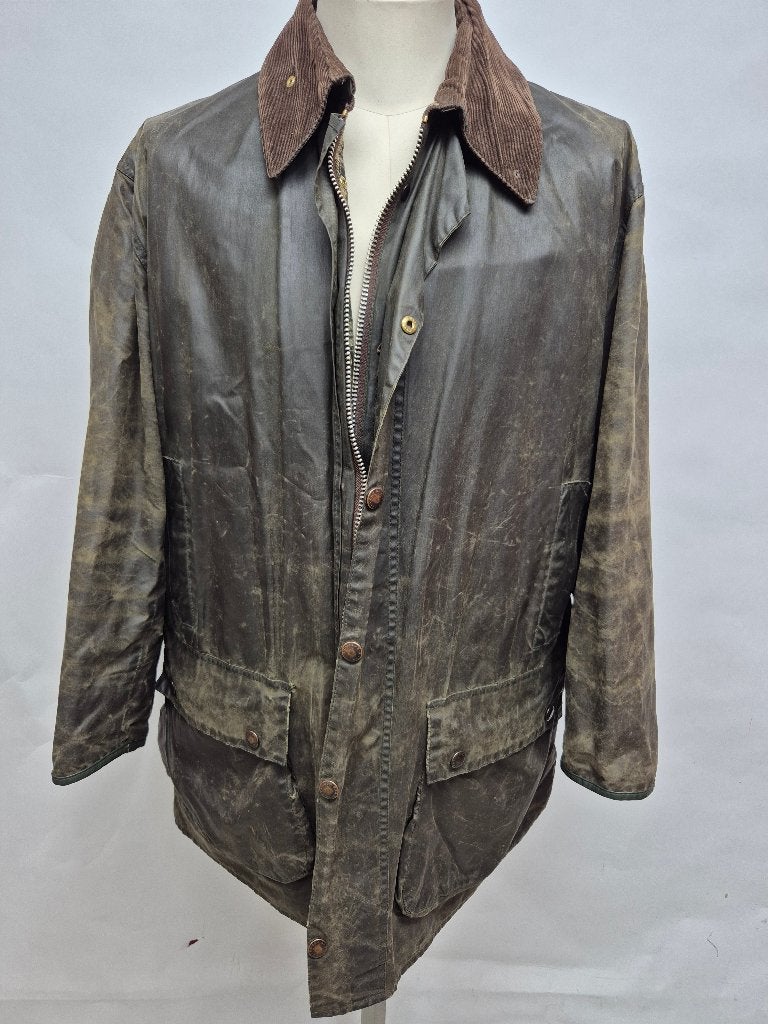 Barbour waxjas Border C44-112cm Doorleefd!, Barbour, Maat 56/58 (XL), Ophalen of Verzenden, Gedragen