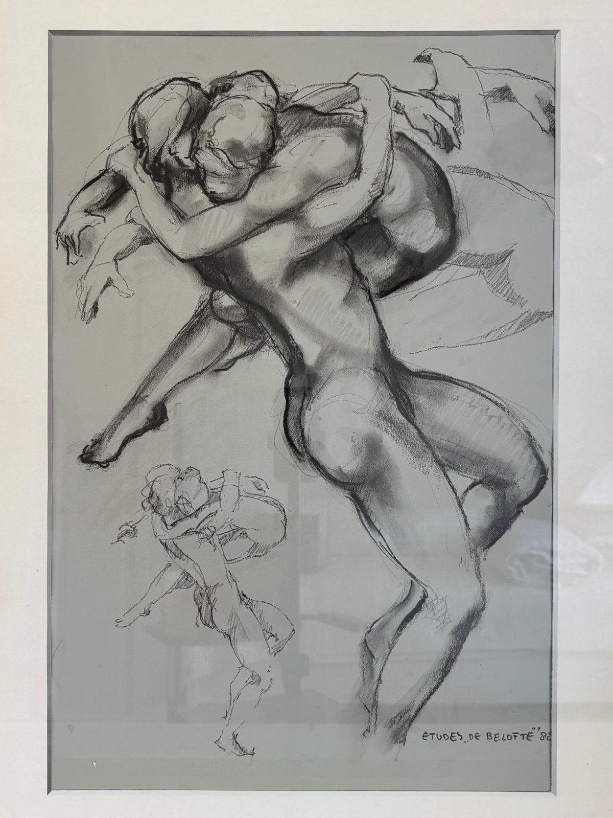 Kees Verkade, reproductie Études de Belotte ’88, ingelijst, Ophalen, Portret en Figuren, Ingelijst, Overige techniek