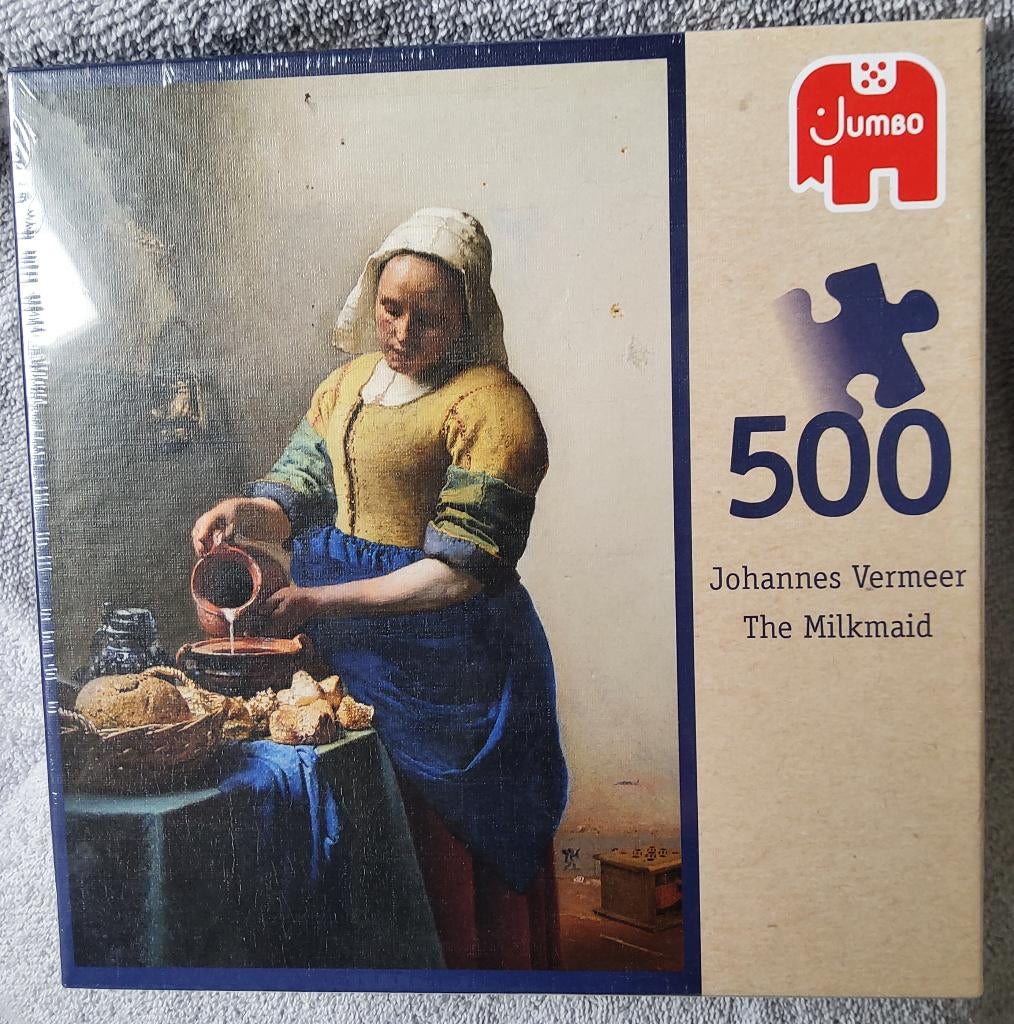 NIEUW,  Kunst puzzel, Het melkmeisje, 500 stukjes, Ophalen of Verzenden, 500 t/m 1500 stukjes, Nieuw, Legpuzzel