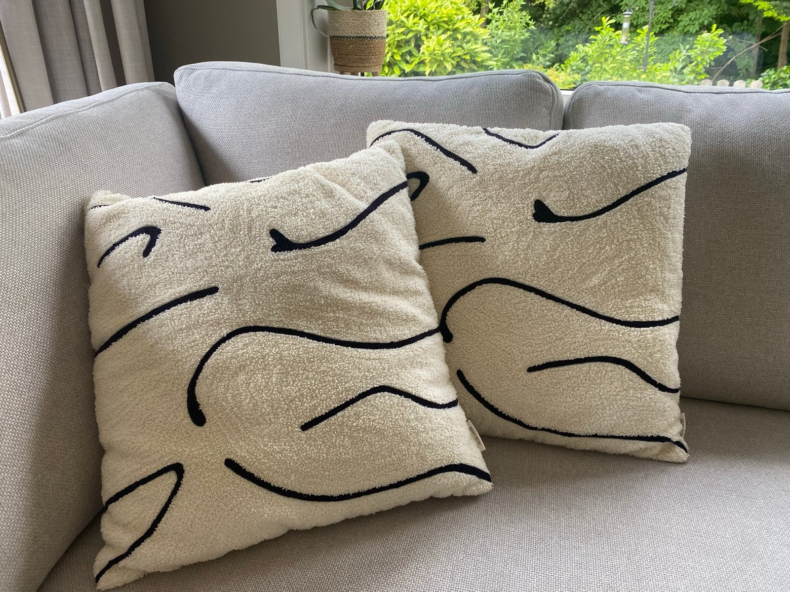 2 Sissy-Boy kussens, Huis en Inrichting, Woonaccessoires | Kussens, Ophalen of Verzenden, Gebruikt, Beige, Vierkant