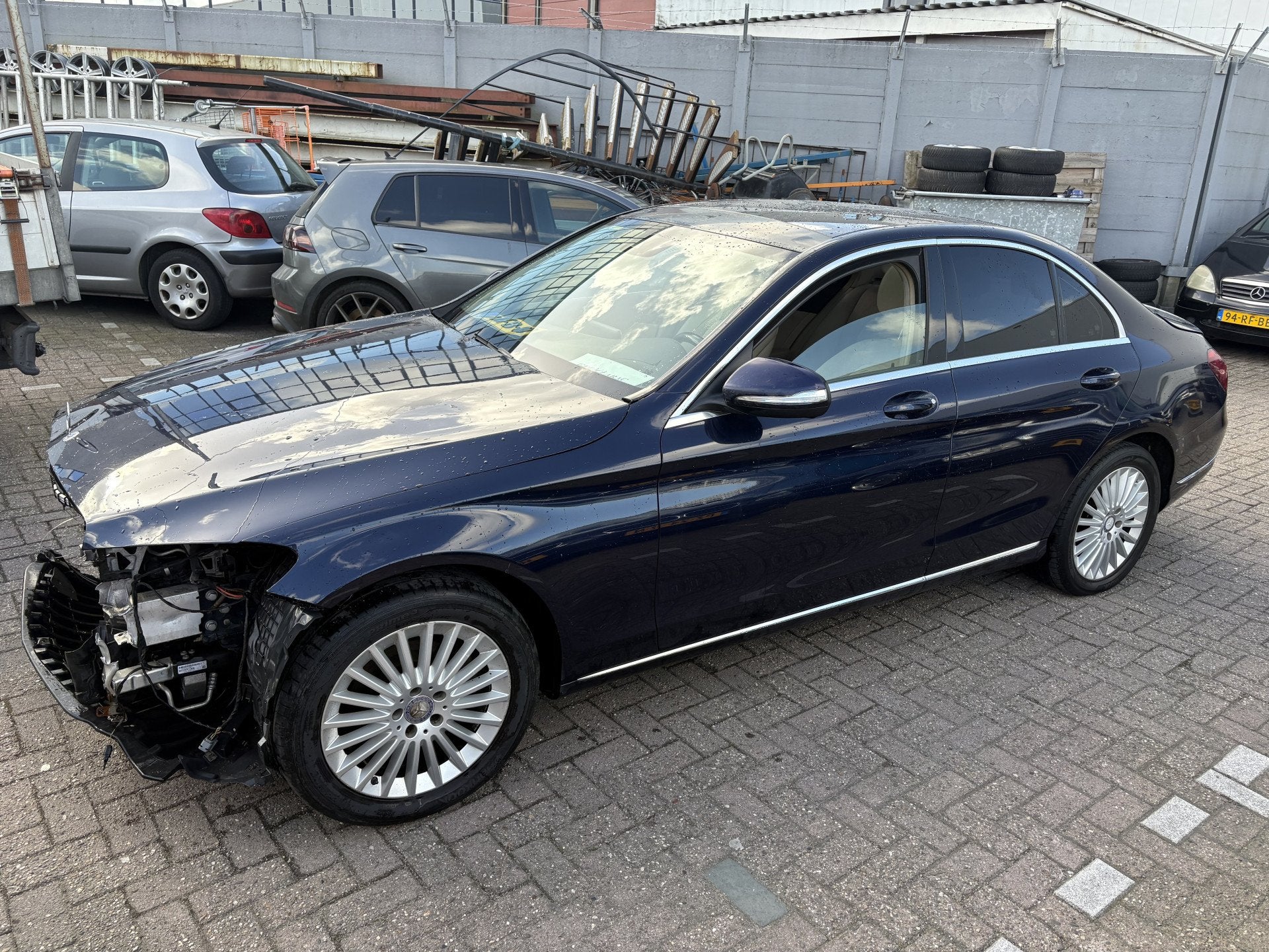 Mercedes-Benz C-Klasse 180 (bj 2014), Auto's, Achterwielaandrijving, Gebruikt, Blauw, Bedrijf