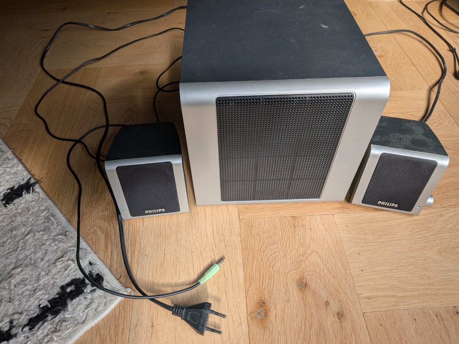 Philips MMS 231/00 2.1 Luidsprekerset met Subwoofer, Computers en Software, Pc speakers, Gebruikt, Audiokanaal 2.1, Ophalen of Verzenden