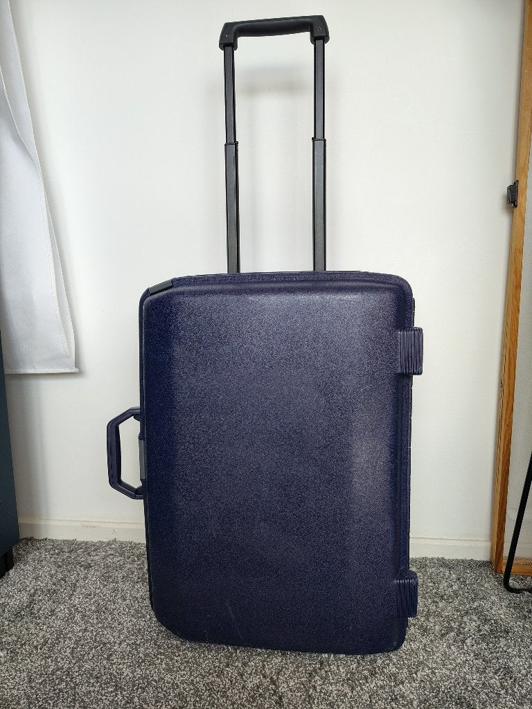 Oerdegelijke Samsonite hardcase koffer – Blauw – 52 liter, Gebruikt, Hard kunststof, Slot, 35 tot 45 cm
