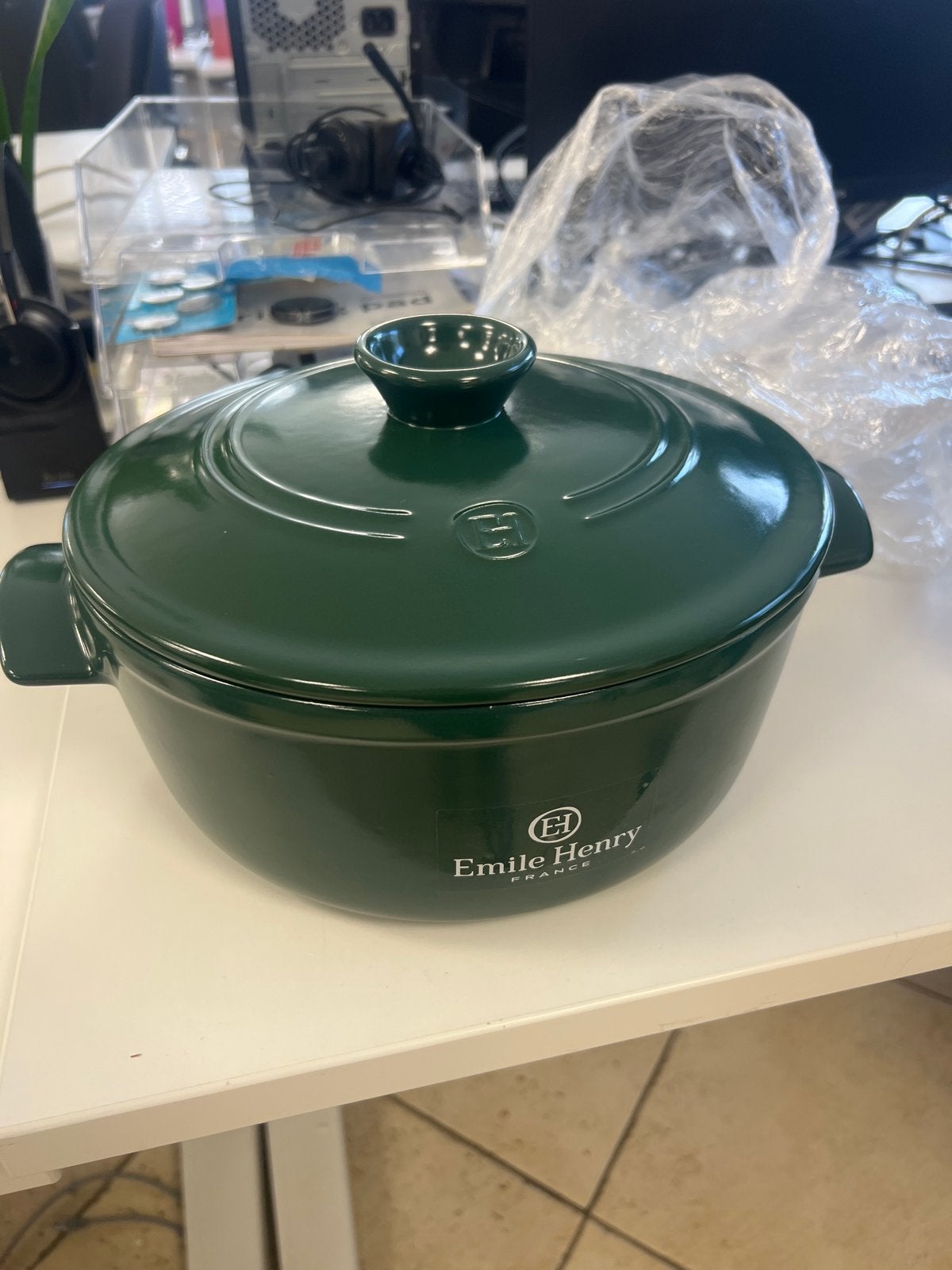 Emile Henry Stoofpot Groen - Cocotte - gloednieuw, Ophalen of Verzenden, Zo goed als nieuw, Overige materialen, Pot, Bus of Blik