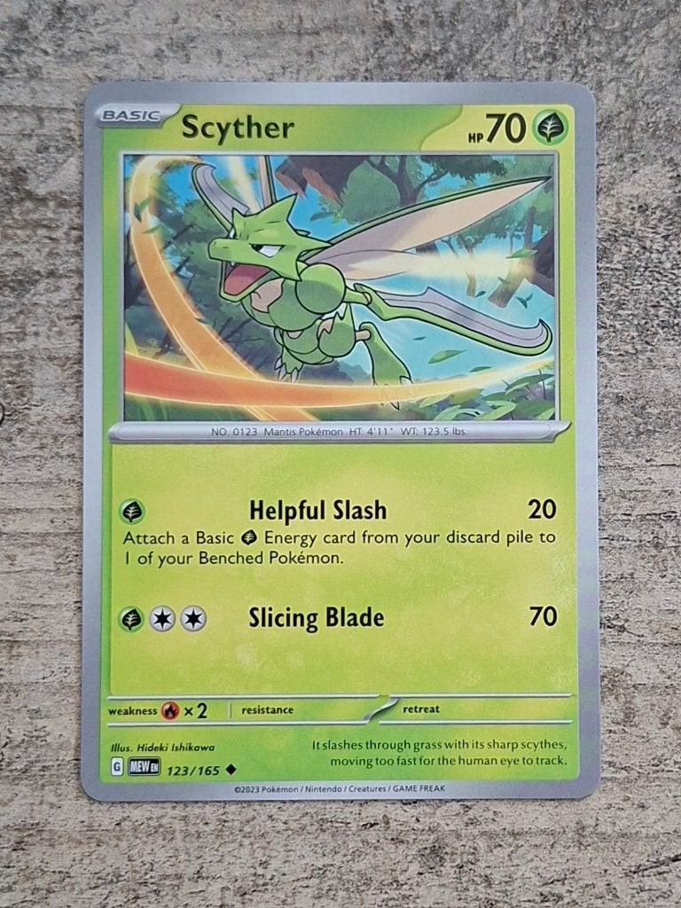 Scyther 123/165 - Pokémon 151, Verzenden, Zo goed als nieuw, Losse kaart