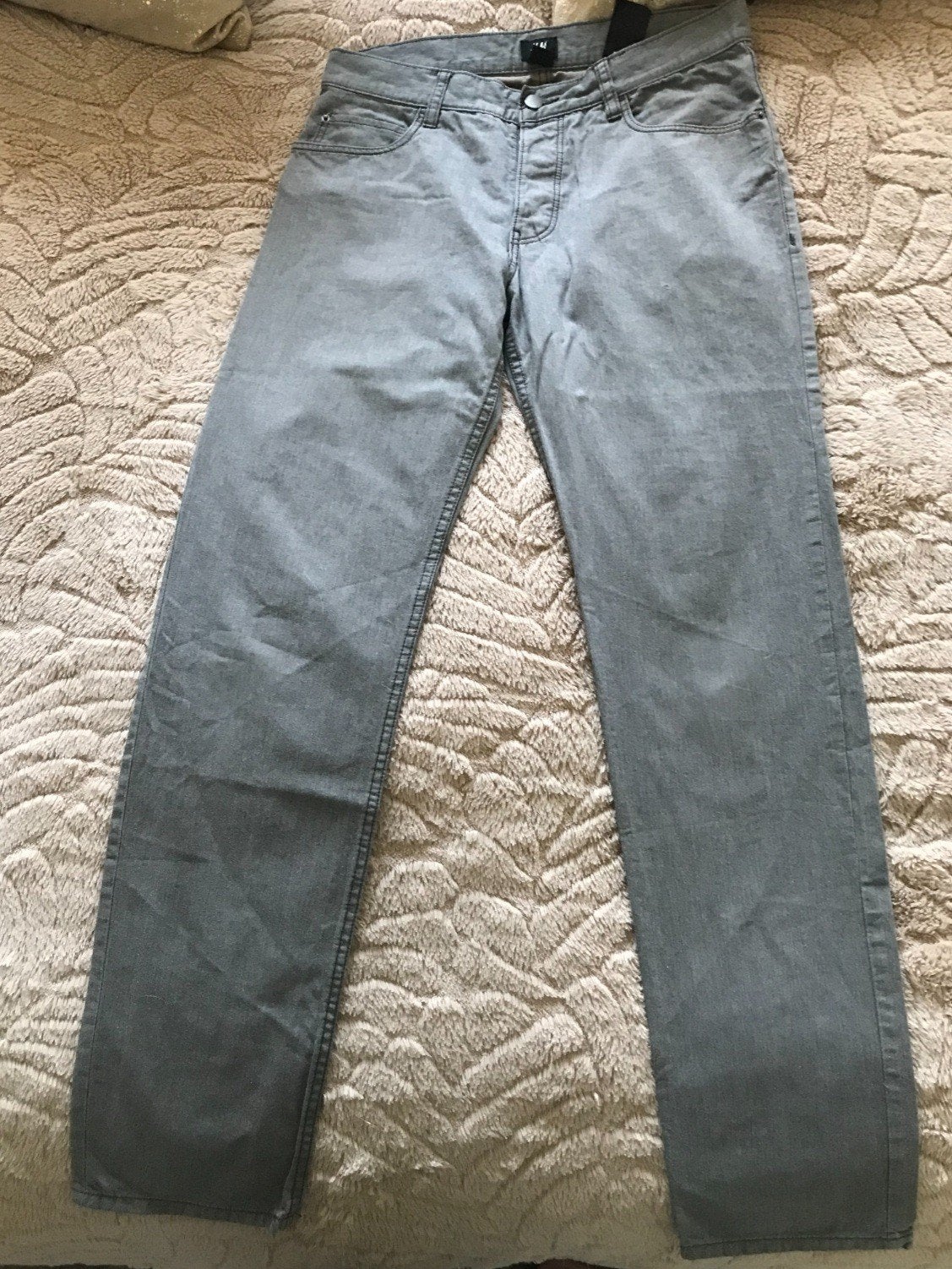 Grijze Katoenen Broek van H&M, Ophalen of Verzenden, Zo goed als nieuw, Maat 36 (S), Grijs