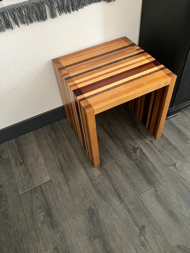 Bijzettafel 50x50x50 hoog, Ophalen, Zo goed als nieuw, Vierkant, Minder dan 55 cm