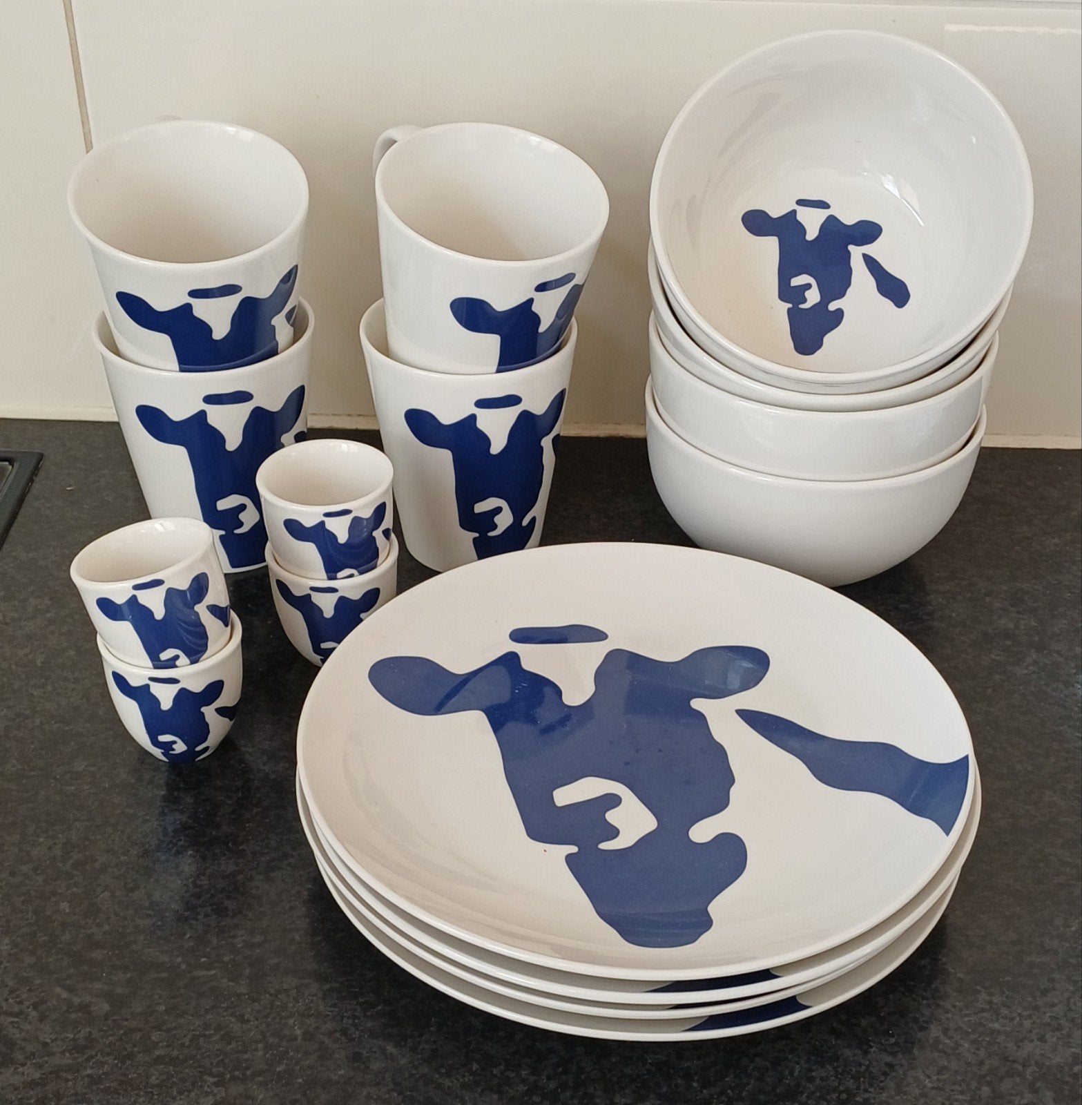 Ontbijtset 'Farmers Blue' van Hollandsche Waaren, Ophalen of Verzenden, Zo goed als nieuw, Overige stijlen, Porselein