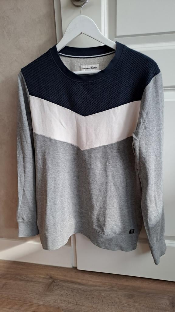 Tom Tailor Heren Sweater - Maat M - Grijs, Wit, Blauw, Kleding | Heren, Truien en Vesten, Maat 48/50 (M), Tom Tailor, Ophalen of Verzenden