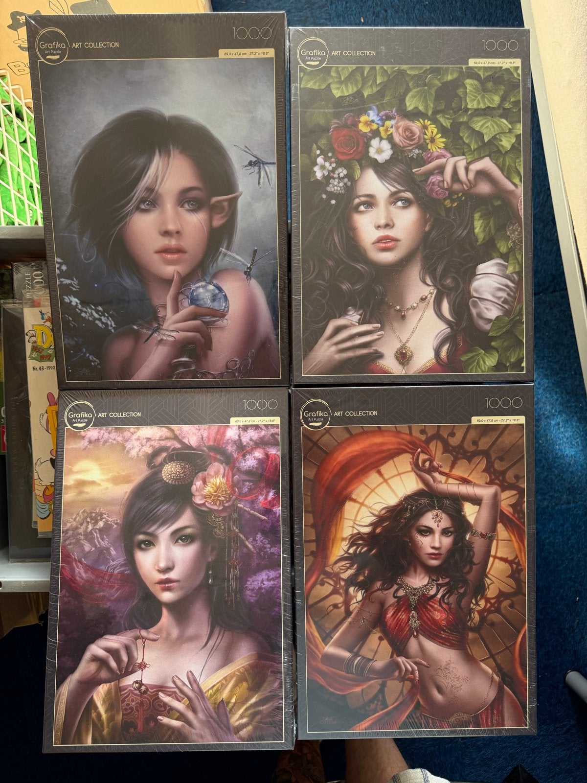 4 Nieuwe Grafika Art Collection Puzzels Chris Ortega 1000 st, Ophalen of Verzenden, 500 t/m 1500 stukjes, Nieuw, Legpuzzel