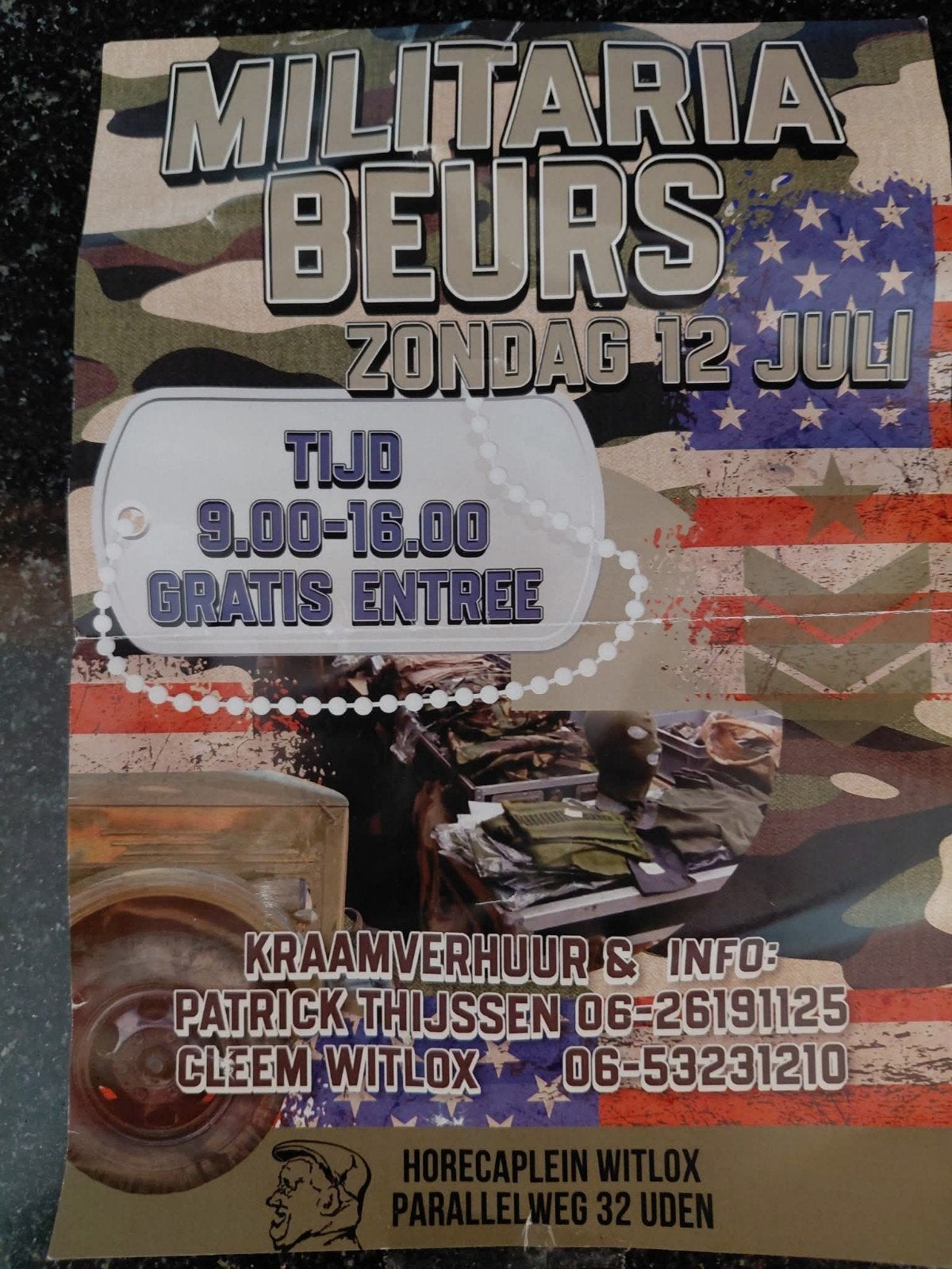 Militariabeurs Uden 12 Juli, Ophalen