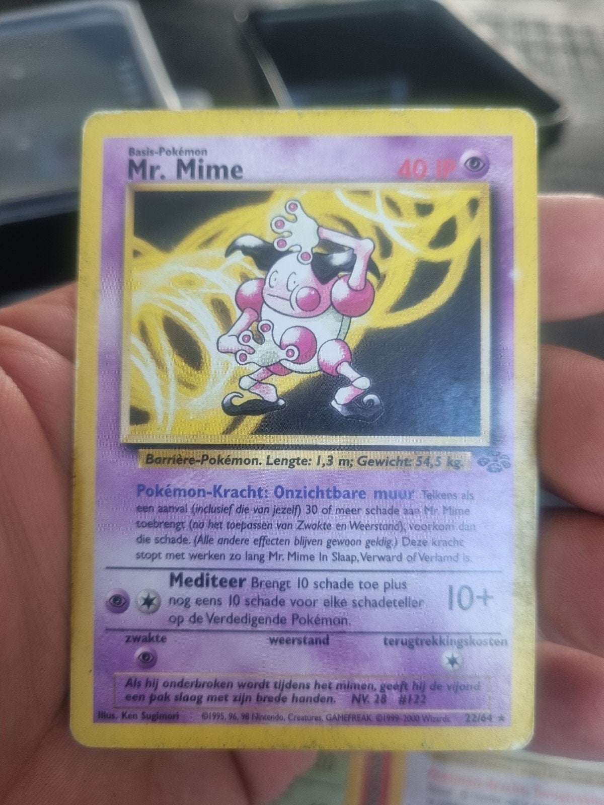 Mr. Mime 22/64 jungle nederlands , rare * € 5, Hobby en Vrije tijd, Verzamelkaartspellen | Pokémon, Ophalen of Verzenden, Gebruikt