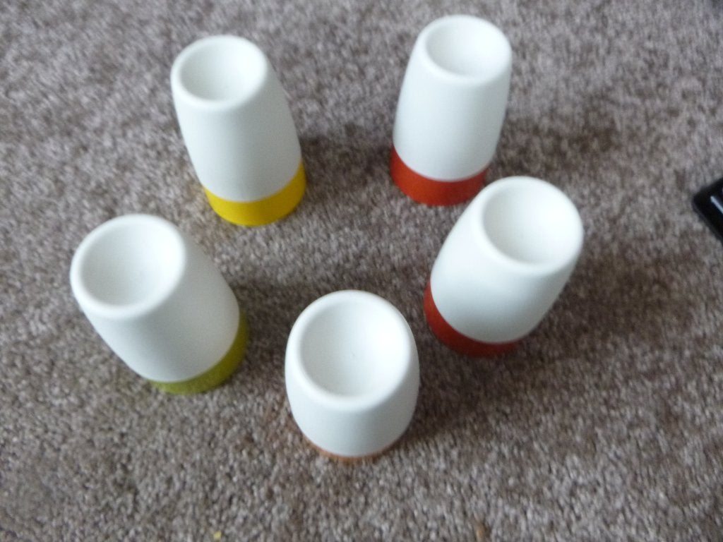 vijf vintage eierdopjes van tupperware, Verzamelen, Ophalen of Verzenden, Overige typen