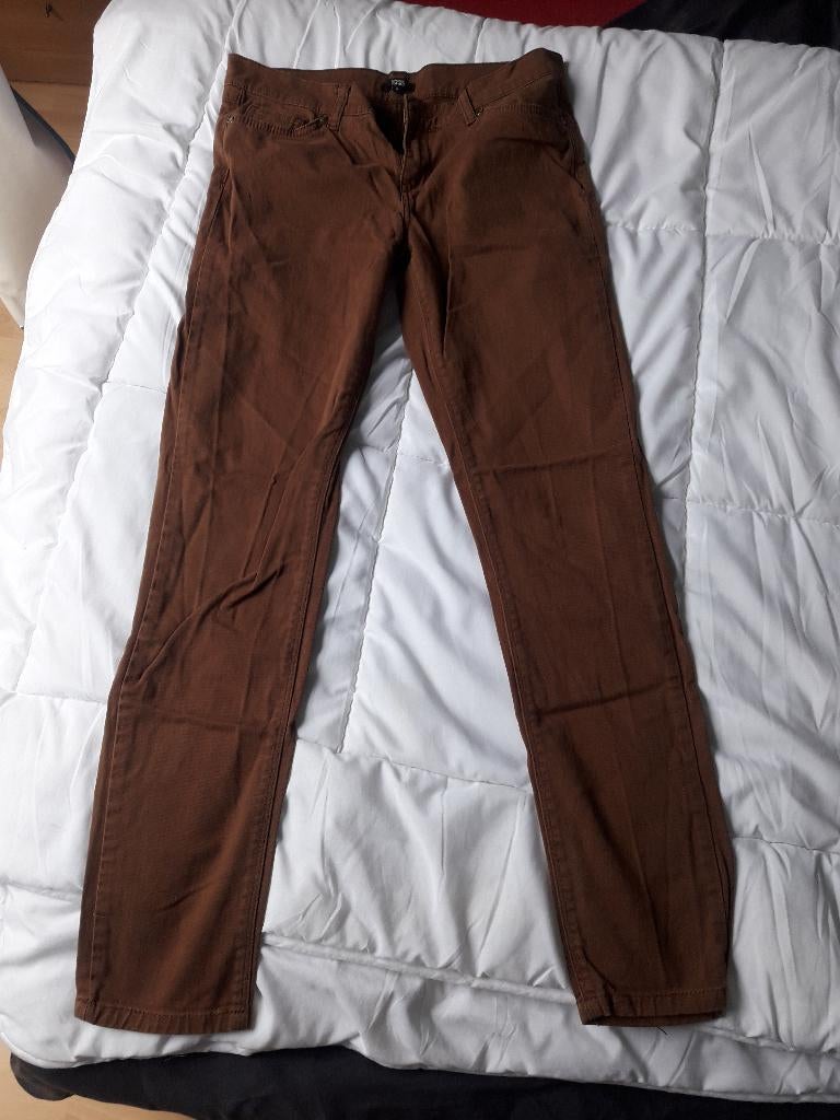 Bruine broek Yes or no Mt:S (Z164-33), Kleding | Dames, Bruin, Ophalen of Verzenden, Zo goed als nieuw, Maat 36 (S)