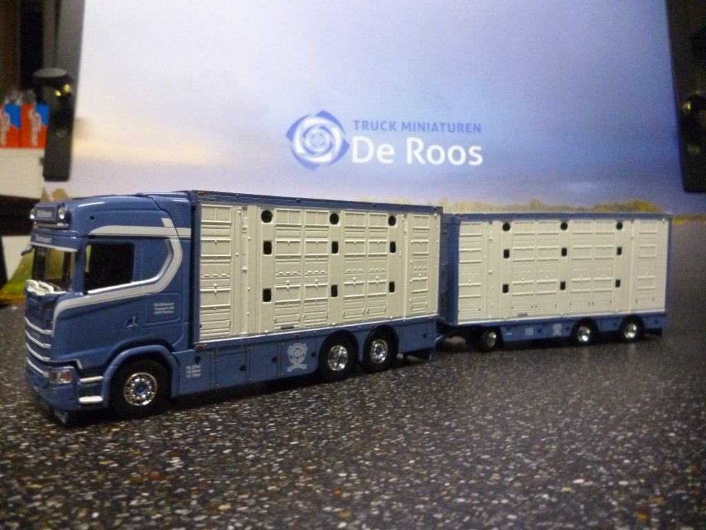 Tekno Scania veecombi Bruhlmann, Hobby en Vrije tijd, Modelauto's | 1:50, Ophalen of Verzenden, Nieuw, Bus of Vrachtwagen, Tekno