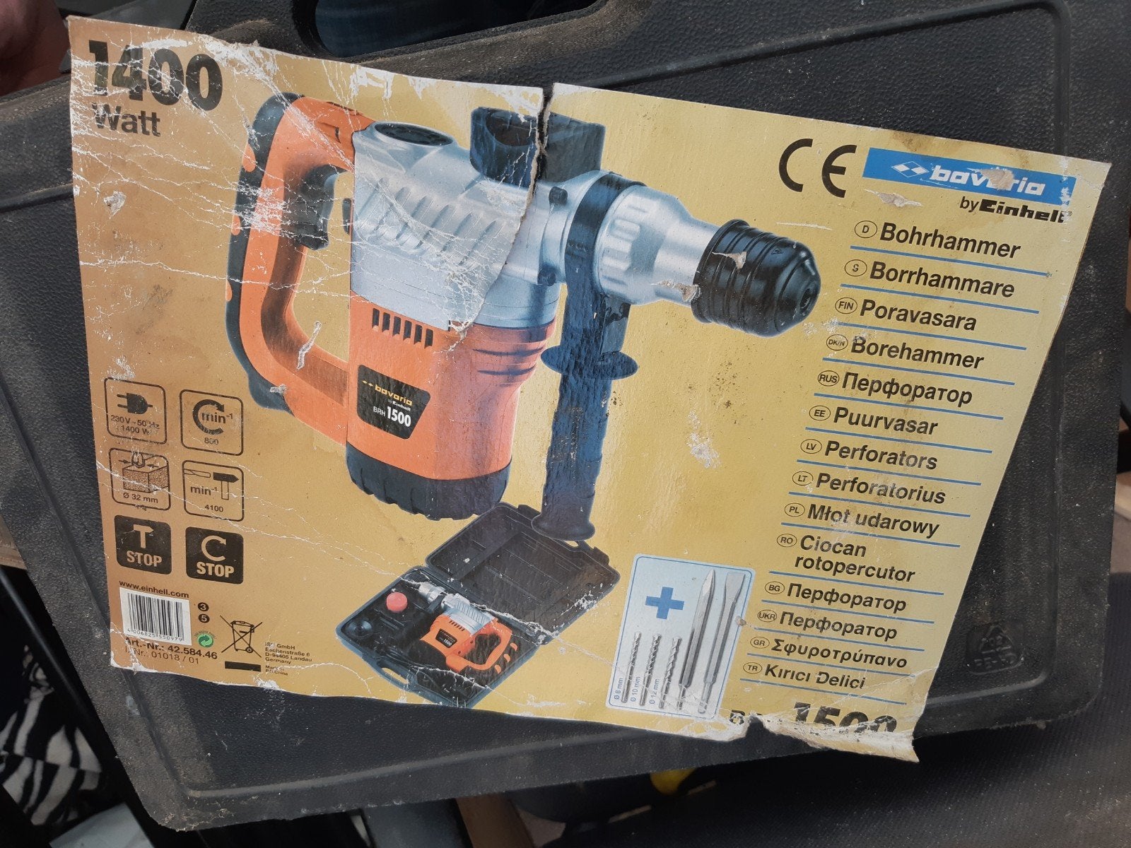 Diverse gereedschappen: boorhamer, boormachine, slijptol, Ophalen of Verzenden, Gebruikt, 600 watt of meer, Boor- en/of Breekhamer