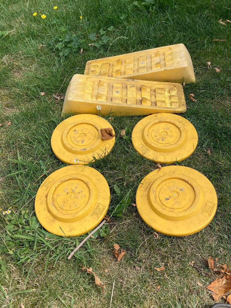 Caravan levelers, Ophalen, Gebruikt
