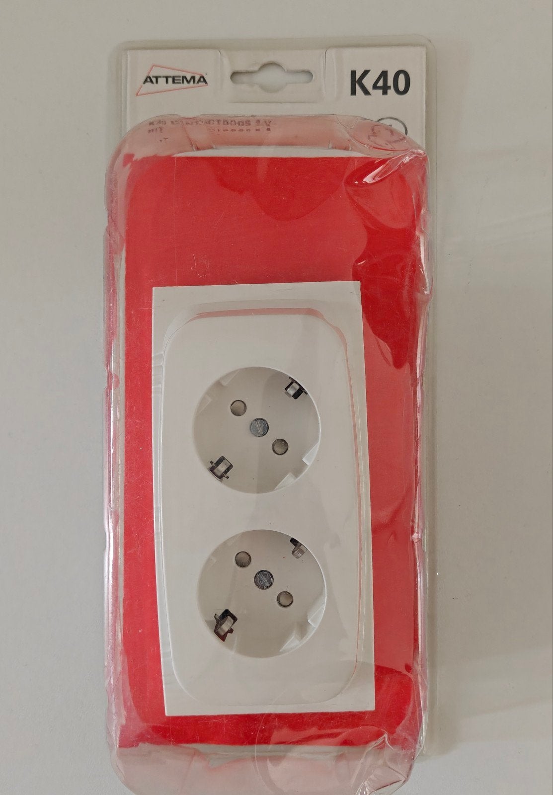 Attema K40 Dubbele contactdoos met randaarde, Ophalen of Verzenden, Nieuw, Attema, Stekkerdoos