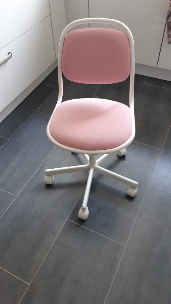 Kinderbureaustoel wit/roze, Ophalen, Zo goed als nieuw, Roze, Bureaustoel