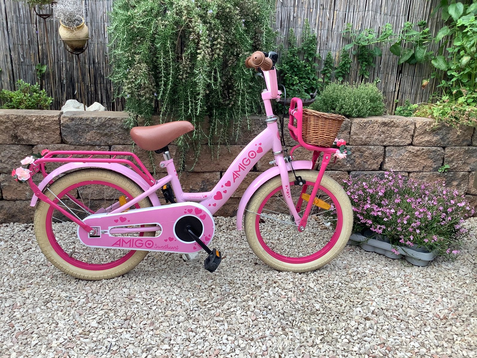 Kinderfiets zgan !! Amigo Sweetheart 16”🩷🩷, Ophalen, Zo goed als nieuw