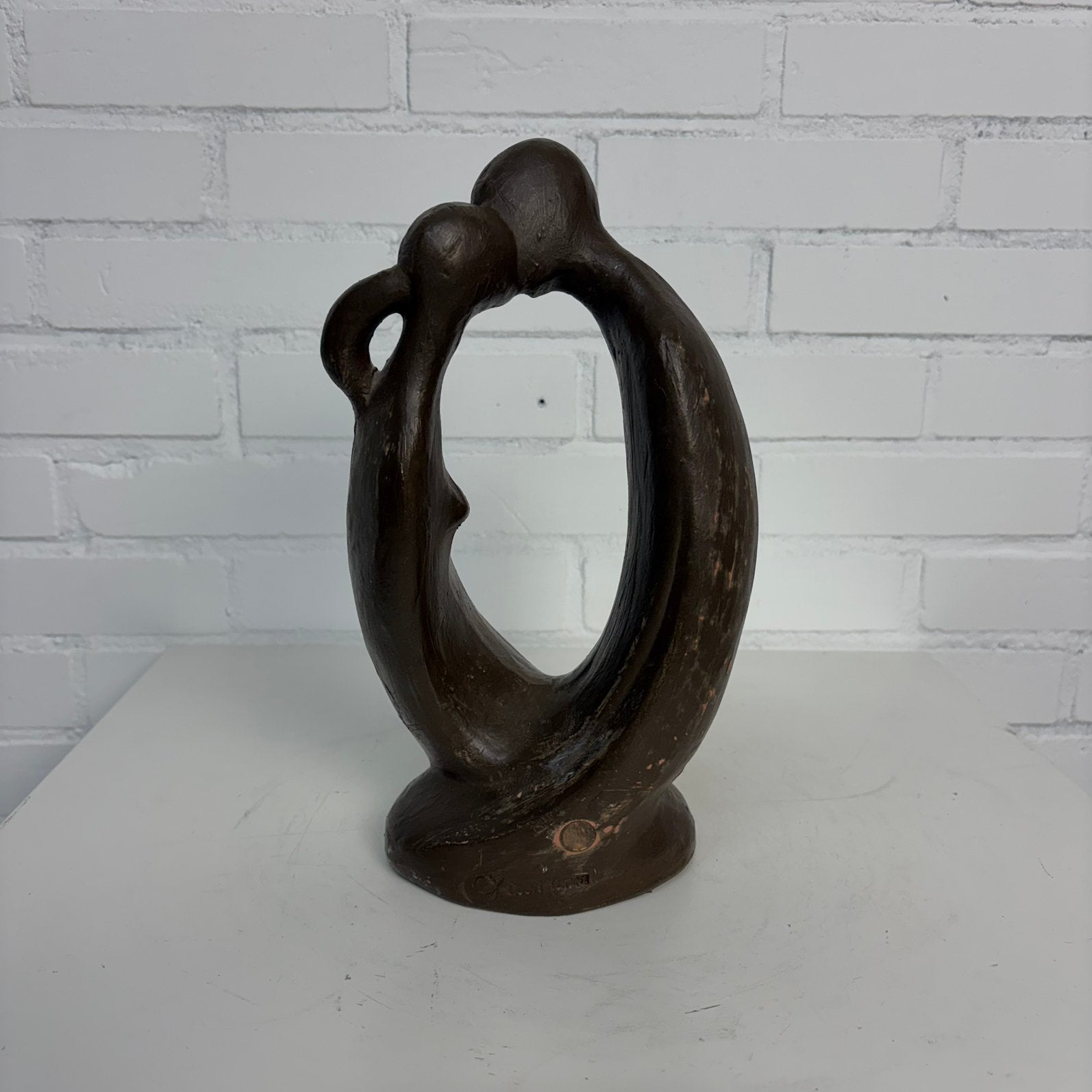 Sculptuur 'De Kus' van Geert Kunen, Ophalen, Groep mensen, Handgemaakt, 20 - 50 cm