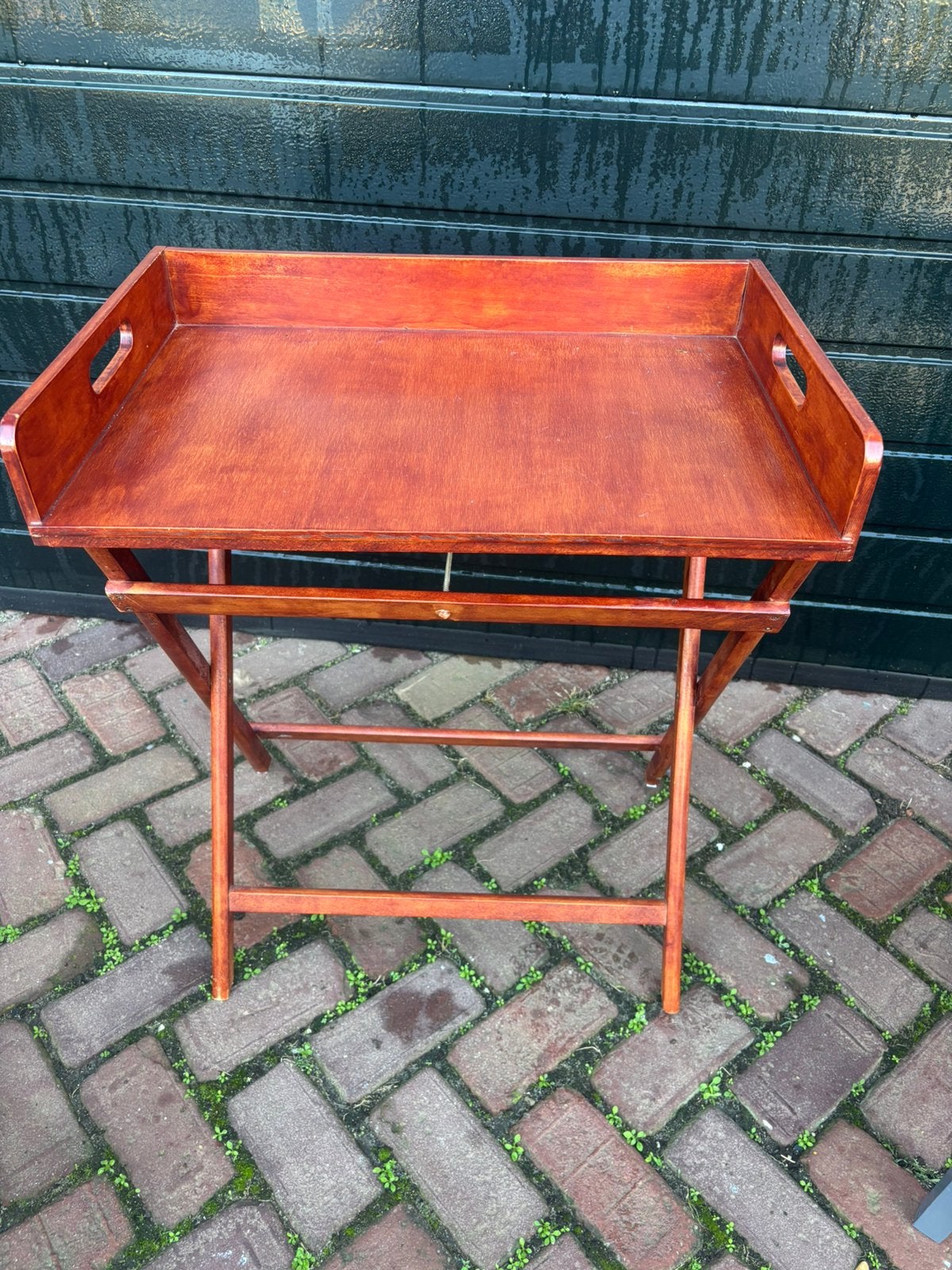 Butler tray, Ophalen, Zo goed als nieuw, Rechthoekig, Hout