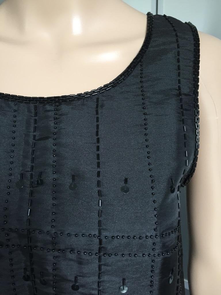 B1507 Peppercorn: zwart lang tuniek jurk Maat S=36 jurkje, Zwart, Ophalen of Verzenden, Zo goed als nieuw, Knielengte