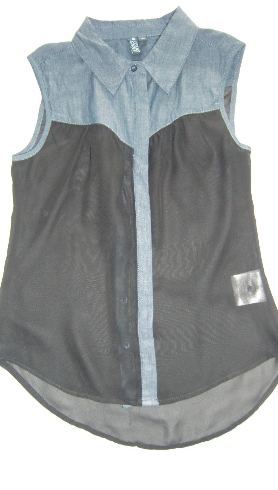 NIEUW: zwart transparant blousje, mt. 140, Kinderen en Baby's, Teen Girls, Meisje, Overhemd of Blouse, Ophalen of Verzenden