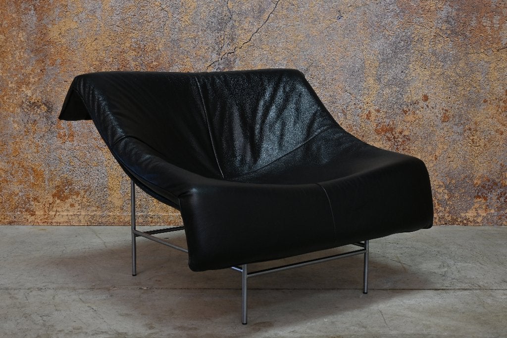 ZGANieuw! zwarte leren Montis Butterfly design fauteuil, Huis en Inrichting, Fauteuils, Montis, Montis, 75 tot 100 cm, Ophalen of Verzenden