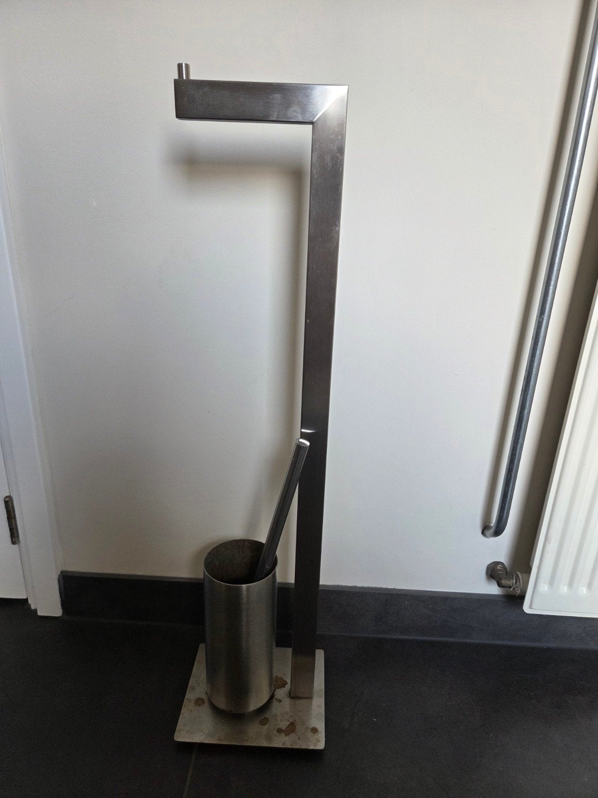 Zaak toiletpapier en borstel houder mat chroom, Ophalen of Verzenden