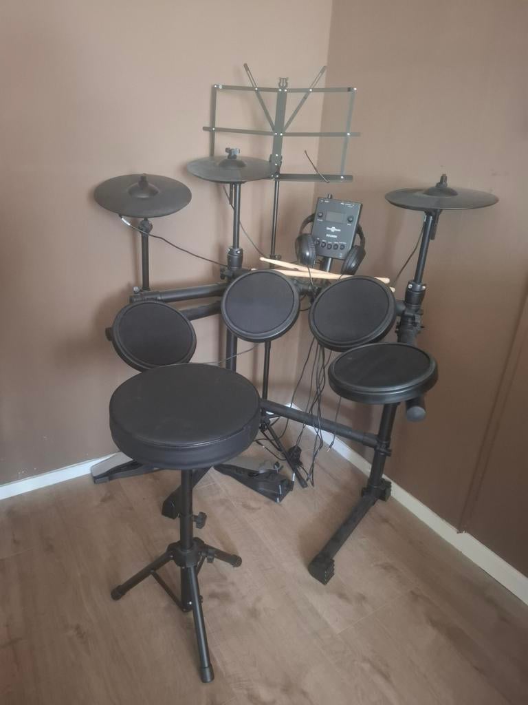 Elektronisch drumstel met kruk en koptelefoon, Ophalen of Verzenden, Zo goed als nieuw, Overige merken, Elektronisch