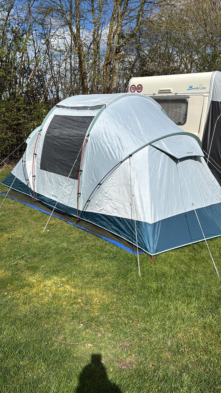 Kampeertent Arpenaz 4.2 Fresh & Black 4 personen, Ophalen of Verzenden, Gebruikt, Tot en met 4