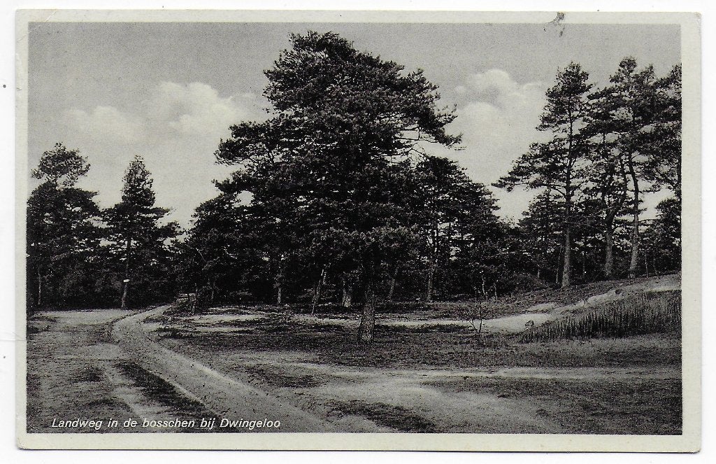 Dwingeloo Landweg Ansichtkaart uit 1935 (B8327), Ophalen of Verzenden, 1920 tot 1940, Gelopen