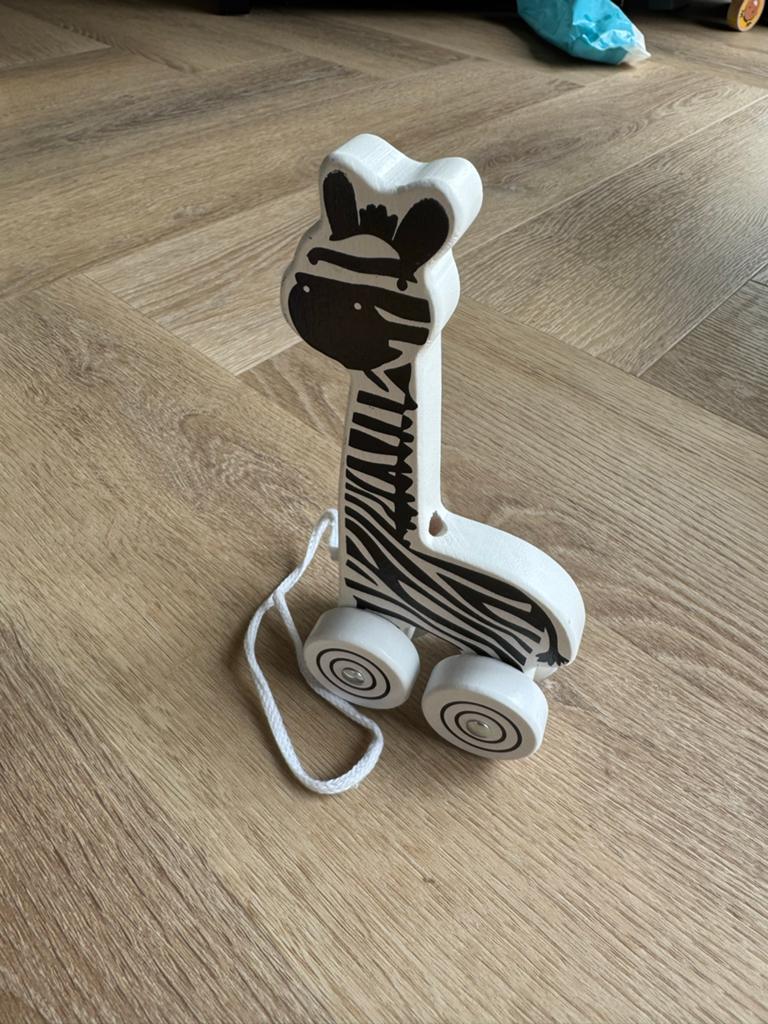 Houten zebra trekspeelgoed, Ophalen of Verzenden, Gebruikt, Duw- of Trekspeelgoed