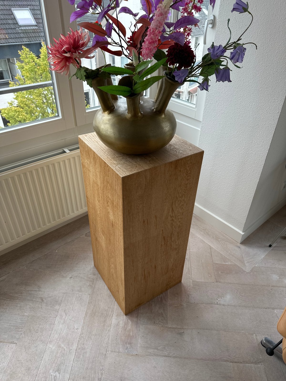 Houten sokkel/plantenstandaard, Ophalen, Zo goed als nieuw
