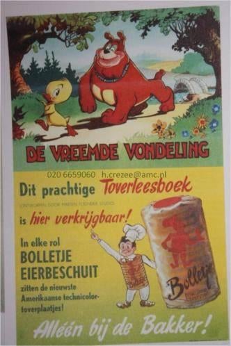 zoek poster affiche vreemde vondeling bolletje eierbeschuit, Ophalen of Verzenden, A1 t/m A3, Reclame, Rechthoekig Staand