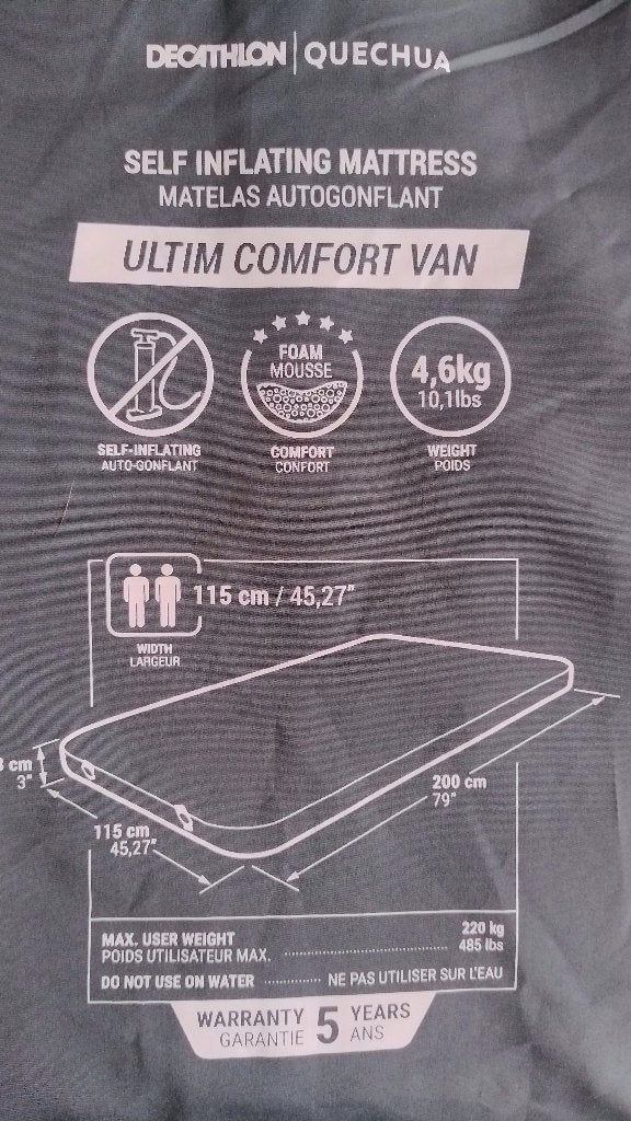 Self inflatable matras 115x200x8, Caravans en Kamperen, Ophalen, Zo goed als nieuw, 2-persoons