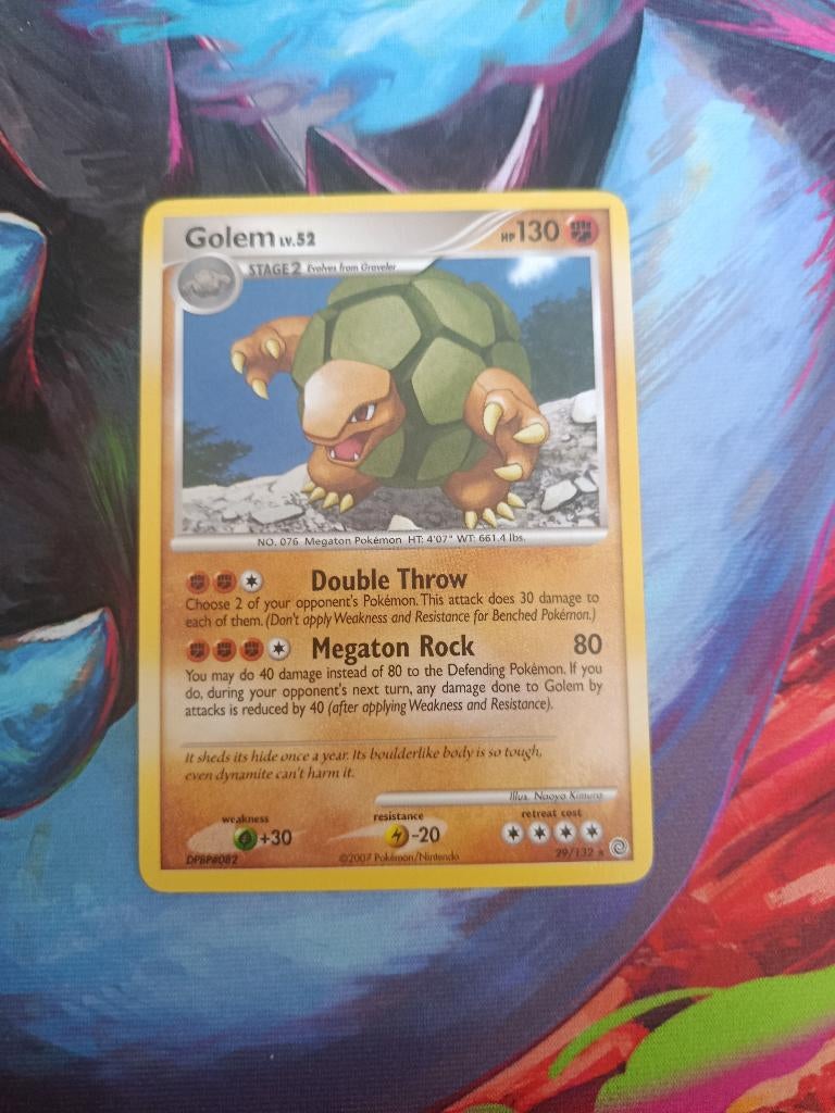 Pokemon kaart Golem lv. 52 29/132 Secret Wonders, Ophalen of Verzenden, Zo goed als nieuw, Losse kaart
