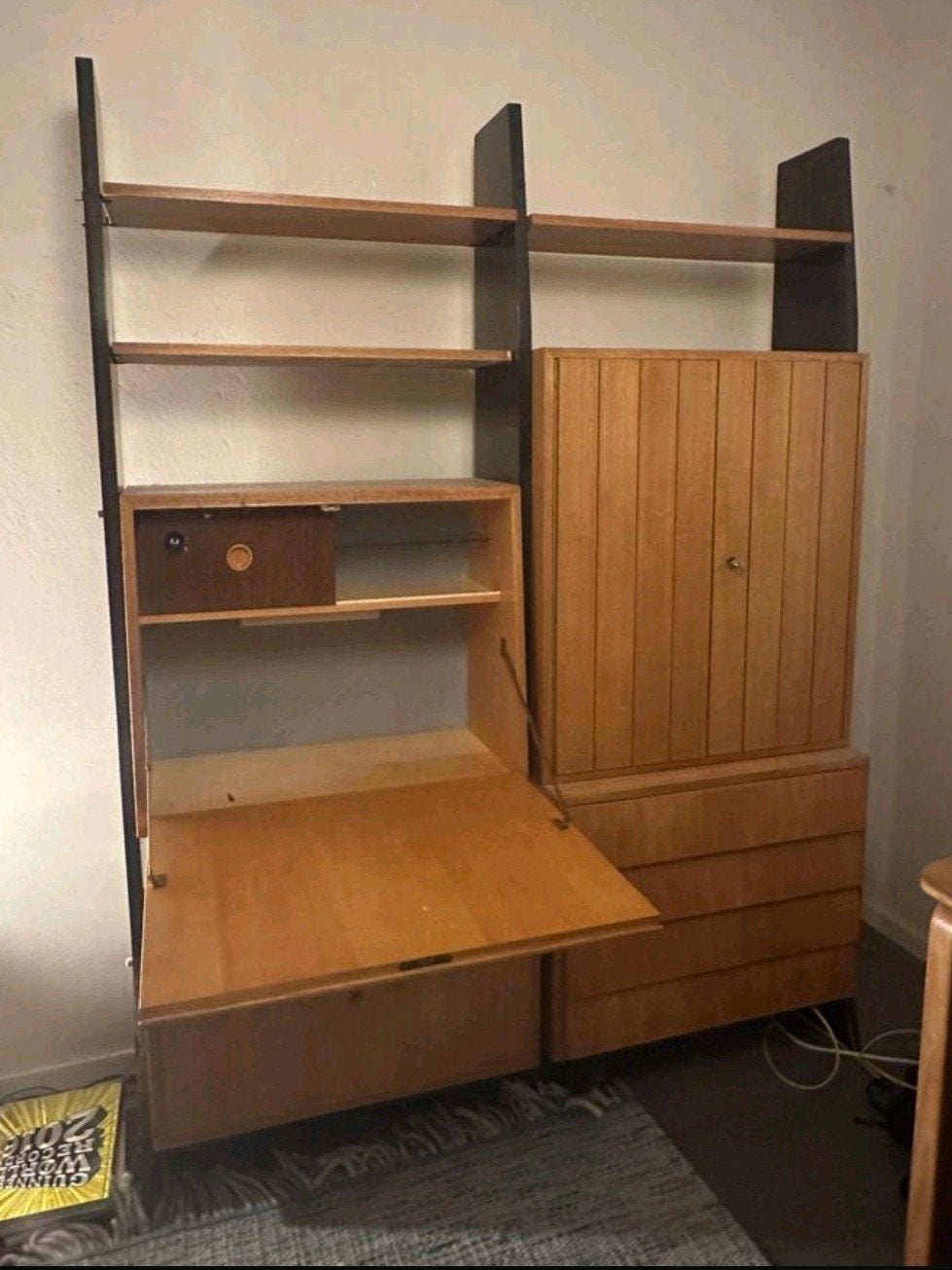 Vintage wandkast, mid century, Huis en Inrichting, Kasten | Wandmeubels, Ophalen, Gebruikt, 25 tot 50 cm