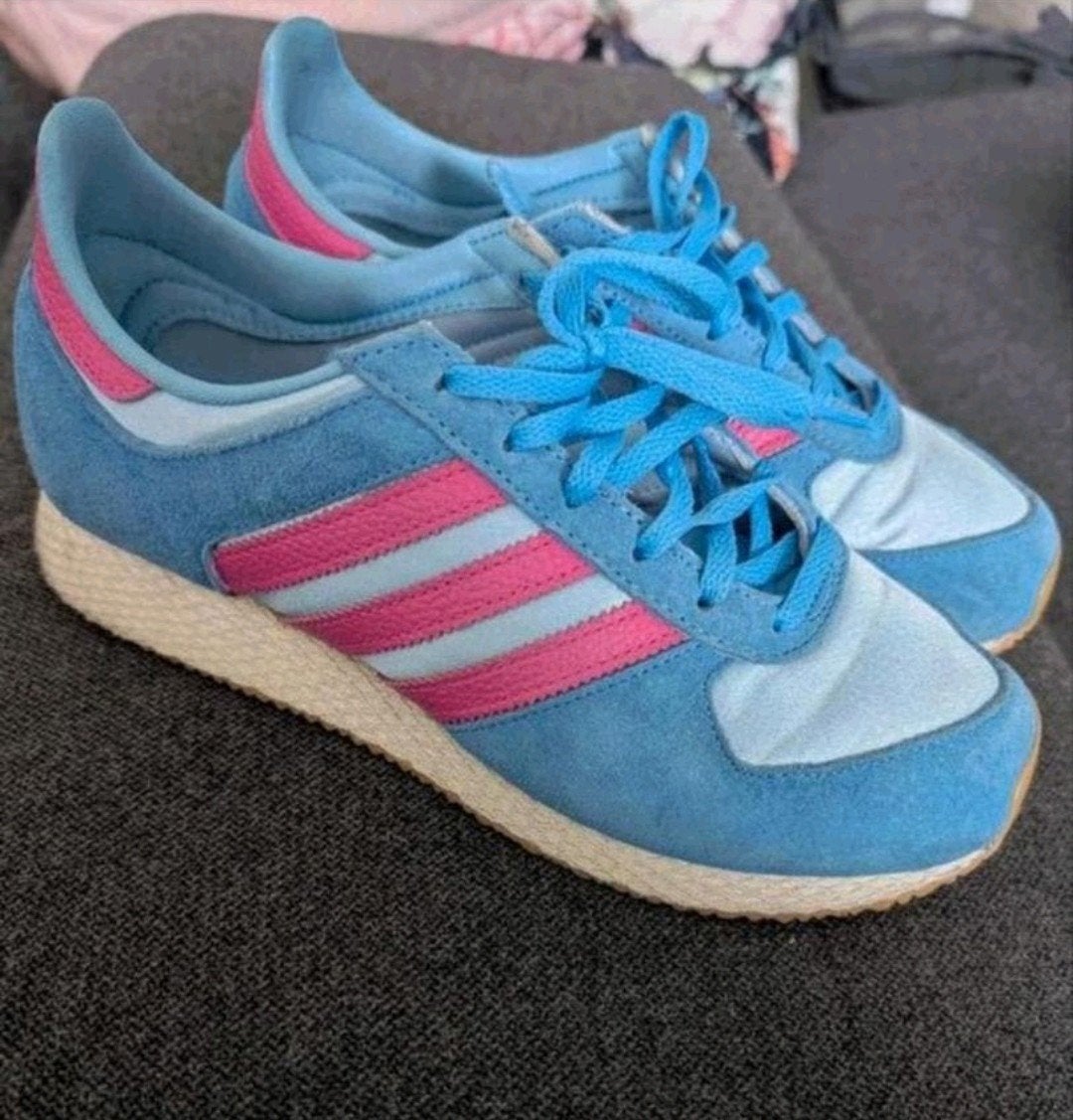 Dames Adidas atlanta sneakers blauw/roze  Maat 39 1/3, Ophalen of Verzenden, Sneakers of Gympen, Gedragen, Blauw