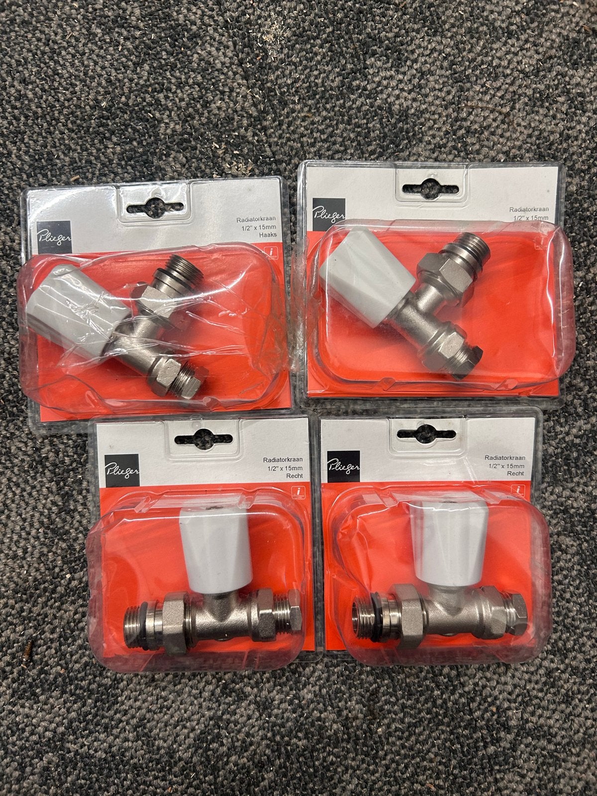 4x Plieger Radiatorkraan 1/2" x 15mm - Nieuw in verpakking, Ophalen of Verzenden, Nieuw, Radiator