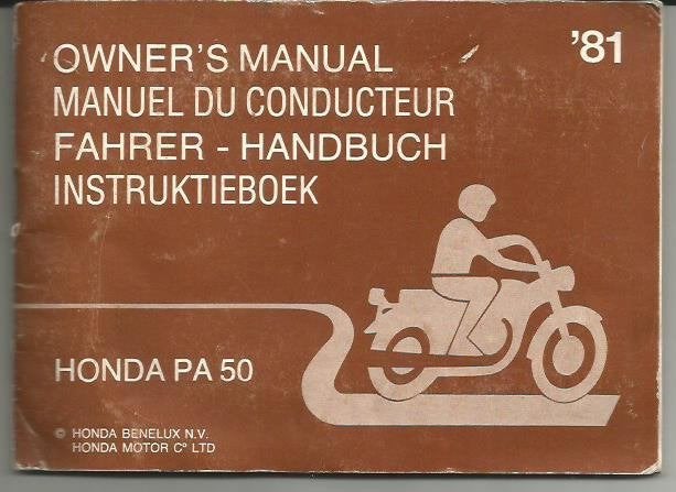 Honda PA50 Instructieboek 1981 (6220z), Verzenden, Zo goed als nieuw