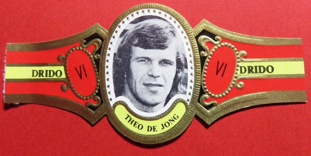 Sigarenbandje Drido HG Theo de Jong Voetbal, Verzamelen, Verzenden, Gebruikt, Sigarenbandjes