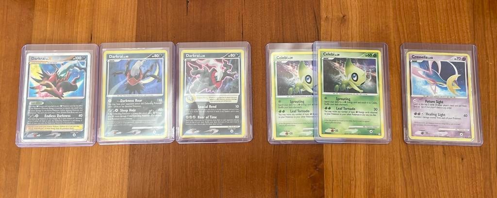Pokemon Dakrai, Celebi en Cresselia collectie., Ophalen of Verzenden, Zo goed als nieuw, Meerdere kaarten
