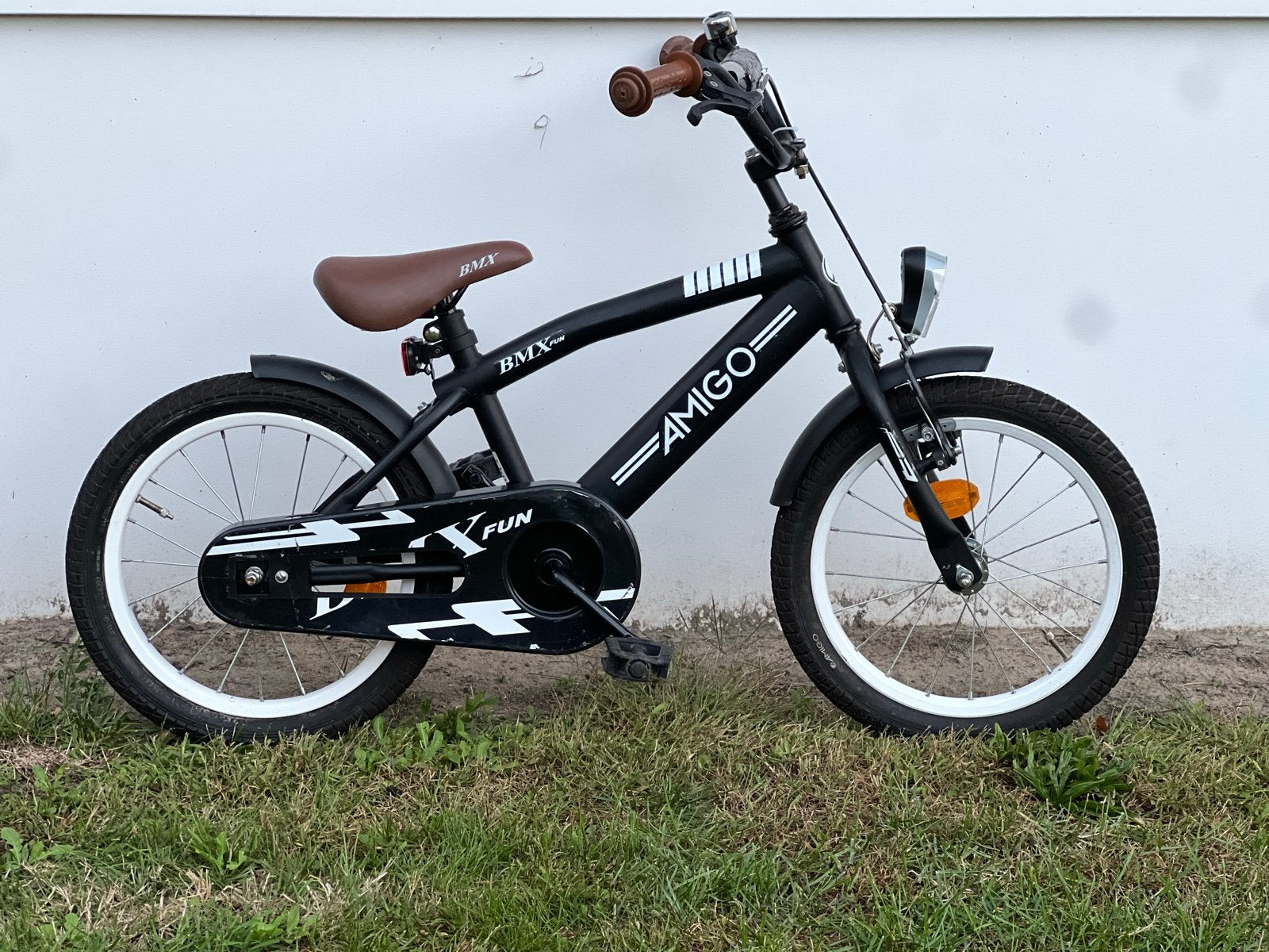 Amigo BMX X-Fun Kinderfiets 16 inch - Zwart, Ophalen, Gebruikt, Terugtraprem, 16 tot 20 inch